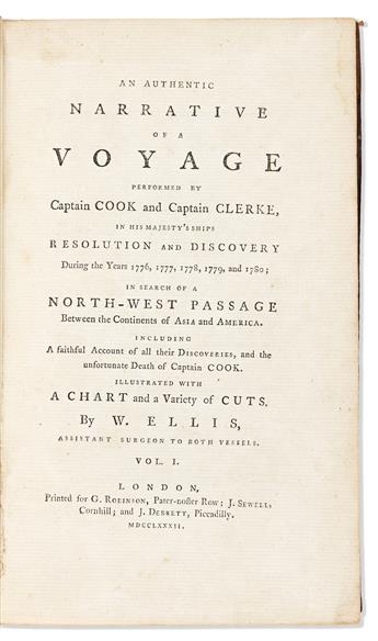 Ellis, William (d. 1785) An Authentic Narrative of a Voyage performed by Captain Cook and Captain Clerke.